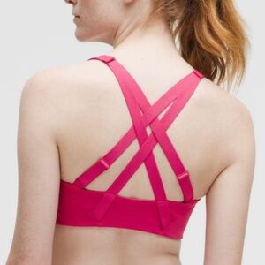 Lululemon energy high support zip front bra raspberry coulis color size 38DD NWT